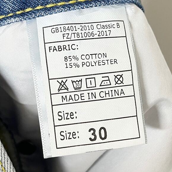 Fredd Marshall Men's Distressed Jeans Sz 30 Light Wash Ripped Slim Fit Straight - Picture 6 of 7